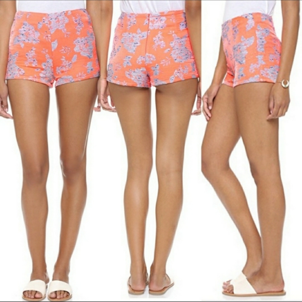 BB Dakota orange creamsicle Floral Jacquard shorts
